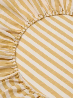 Honey Pembroke Stripe Linen Blend Fitted Sheet