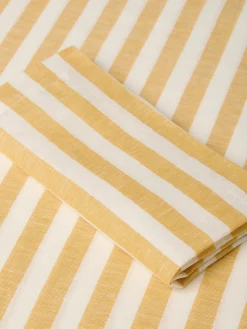 Honey Pembroke Stripe Linen Blend Napkins Set of 4