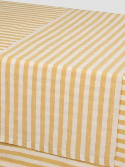 Honey Pembroke Stripe Linen Blend Table Runner
