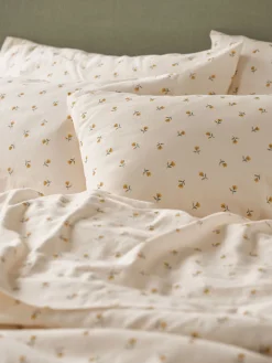 Honey Posy Bud Linen Blend Pillowcases (Pair)