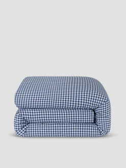 Indigo Small Gingham Cotton Duvet Cover