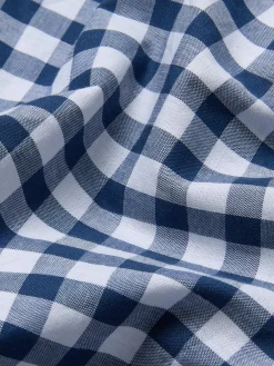 Indigo Small Gingham Cotton Duvet Cover