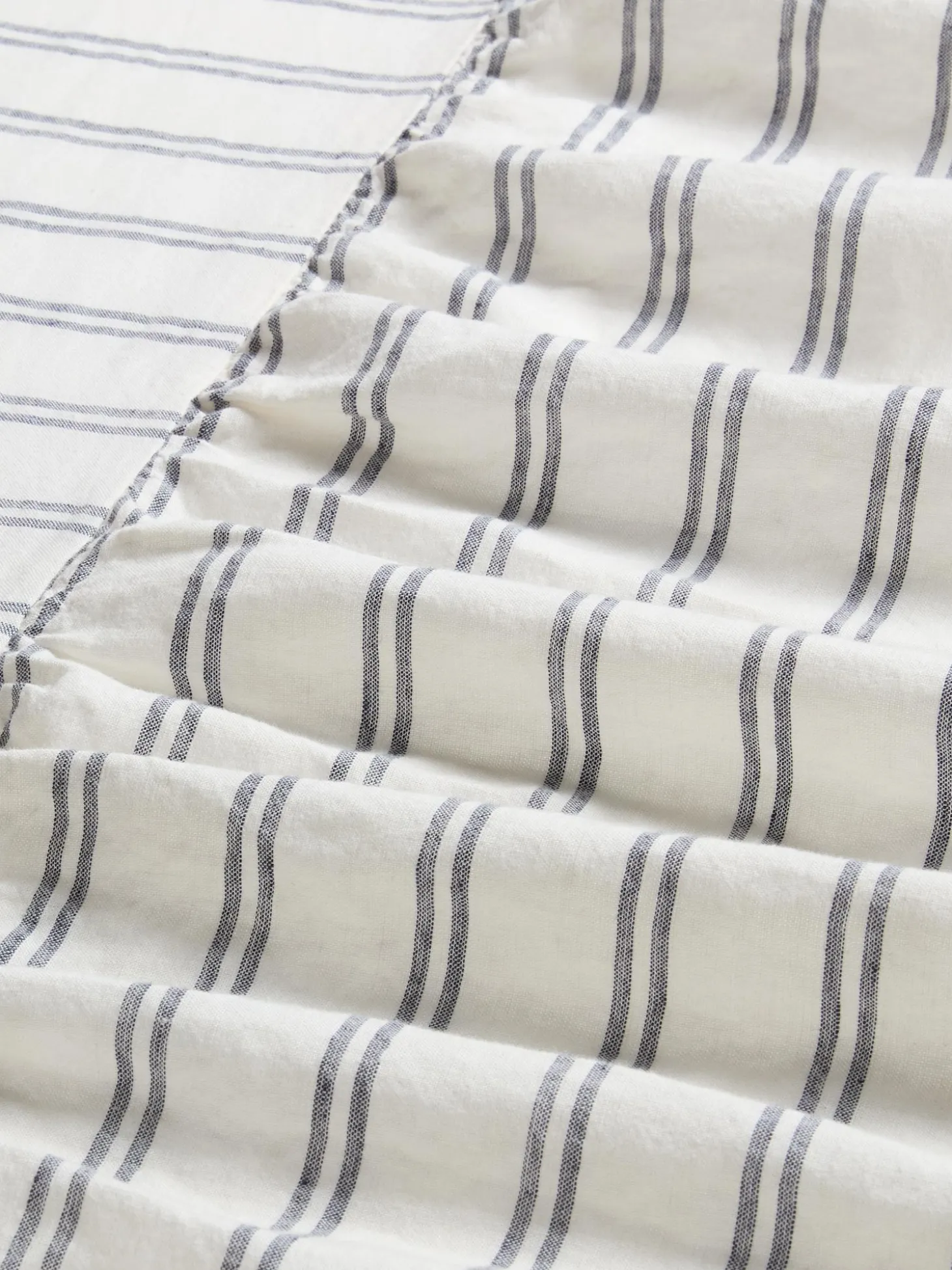 Ivory Kemptown Stripe 100% Linen Bed Skirt
