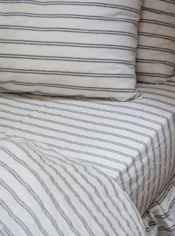 Ivory Kemptown Stripe Linen Blend Fitted Sheet