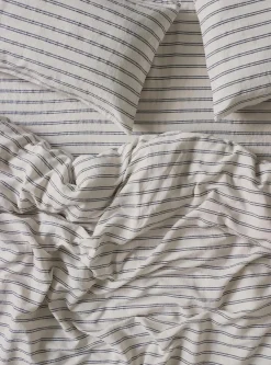 Ivory Kemptown Stripe Linen Blend Duvet Cover