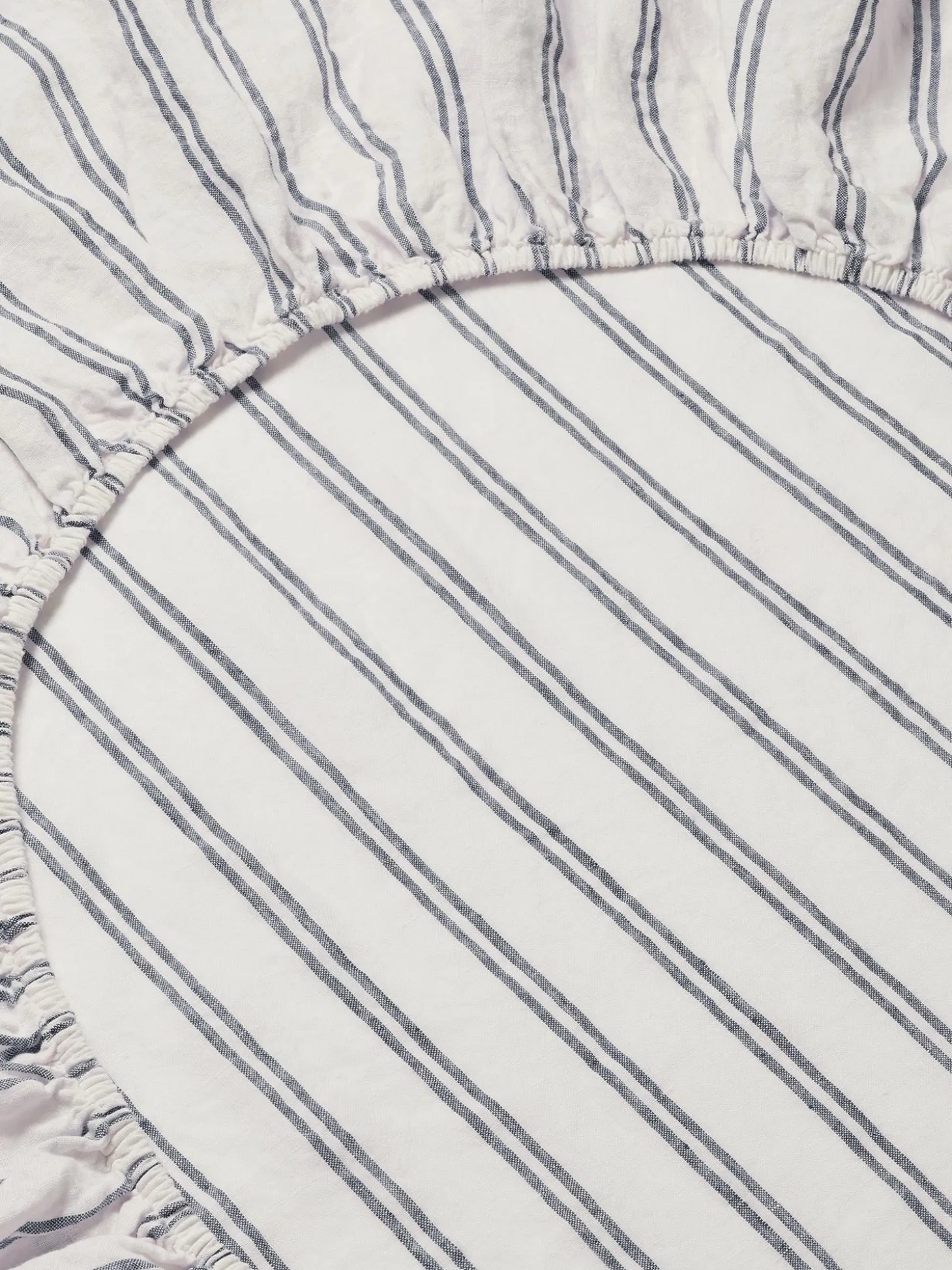 Ivory Kemptown Stripe 100% Linen Fitted Sheet