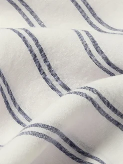 Ivory Kemptown Stripe 100% Linen Flat Sheet