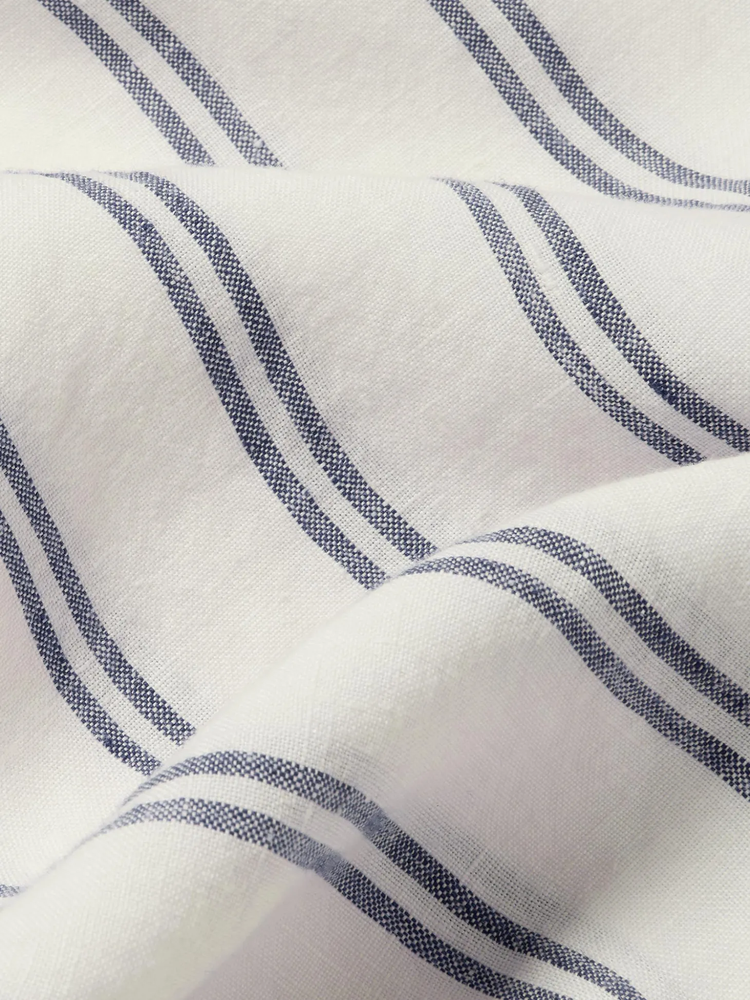 Ivory Kemptown Stripe 100% Linen Flat Sheet