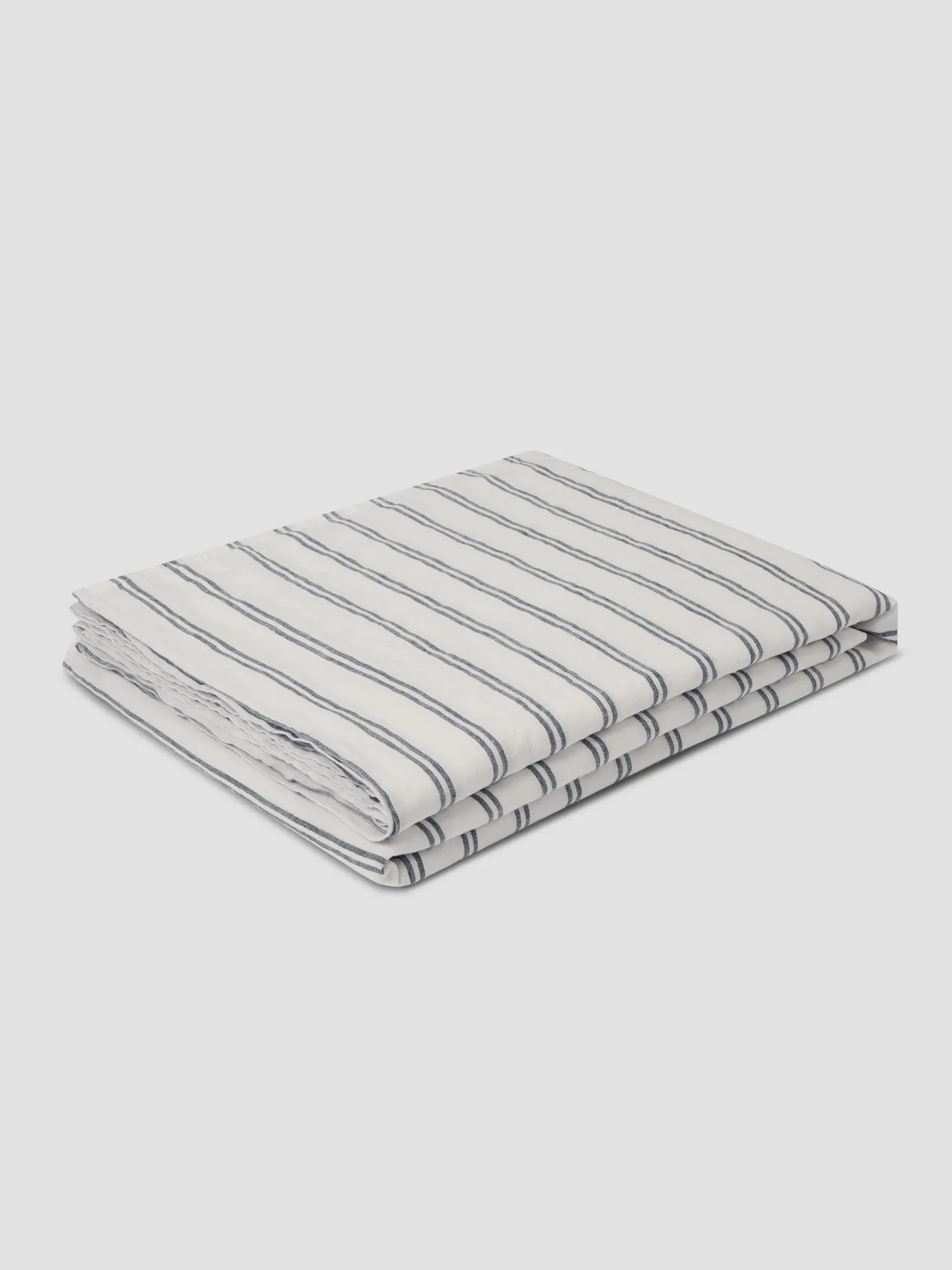 Ivory Kemptown Stripe 100% Linen Flat Sheet