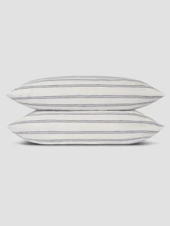 Ivory Kemptown Stripe 100% Linen Pillowcase (Pair)