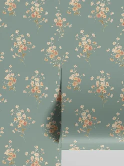 Laurel Green Daisy Bouquet Wallpaper