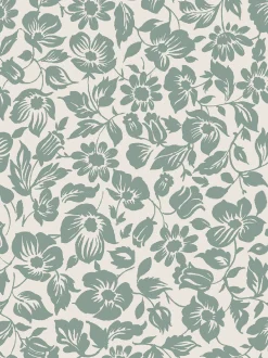 Laurel Green Meadow Floral Wallpaper