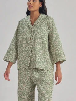 Leafy Arbour Oak Cotton Cropped Pants Set