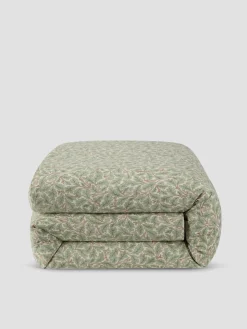 Leafy Arbour Oak Washed Cotton Percale Duvet Cover