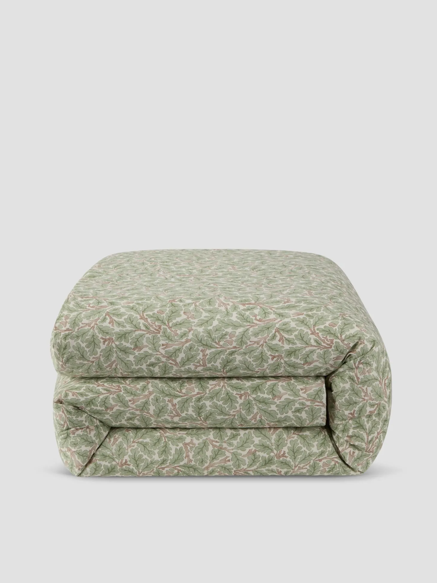 Leafy Arbour Oak Washed Cotton Percale Duvet Cover