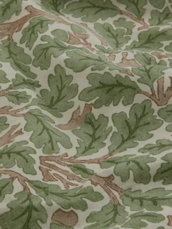 Leafy Arbour Oak Washed Cotton Percale Duvet Cover