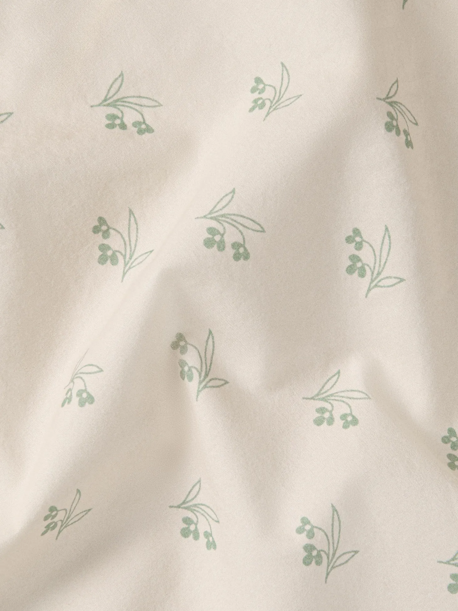 Mellow Green Martha Floral Cotton Duvet Cover
