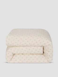 Mellow Green Martha Floral Cotton Duvet Cover