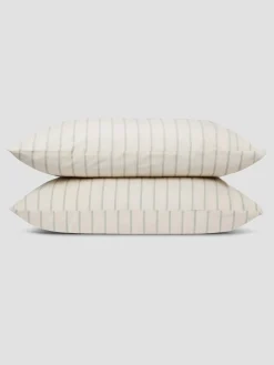 Mellow Green Slumber Stripe Cotton Pillowcases (Pair)