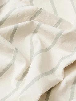 Mellow Green Slumber Stripe Cotton Duvet Cover