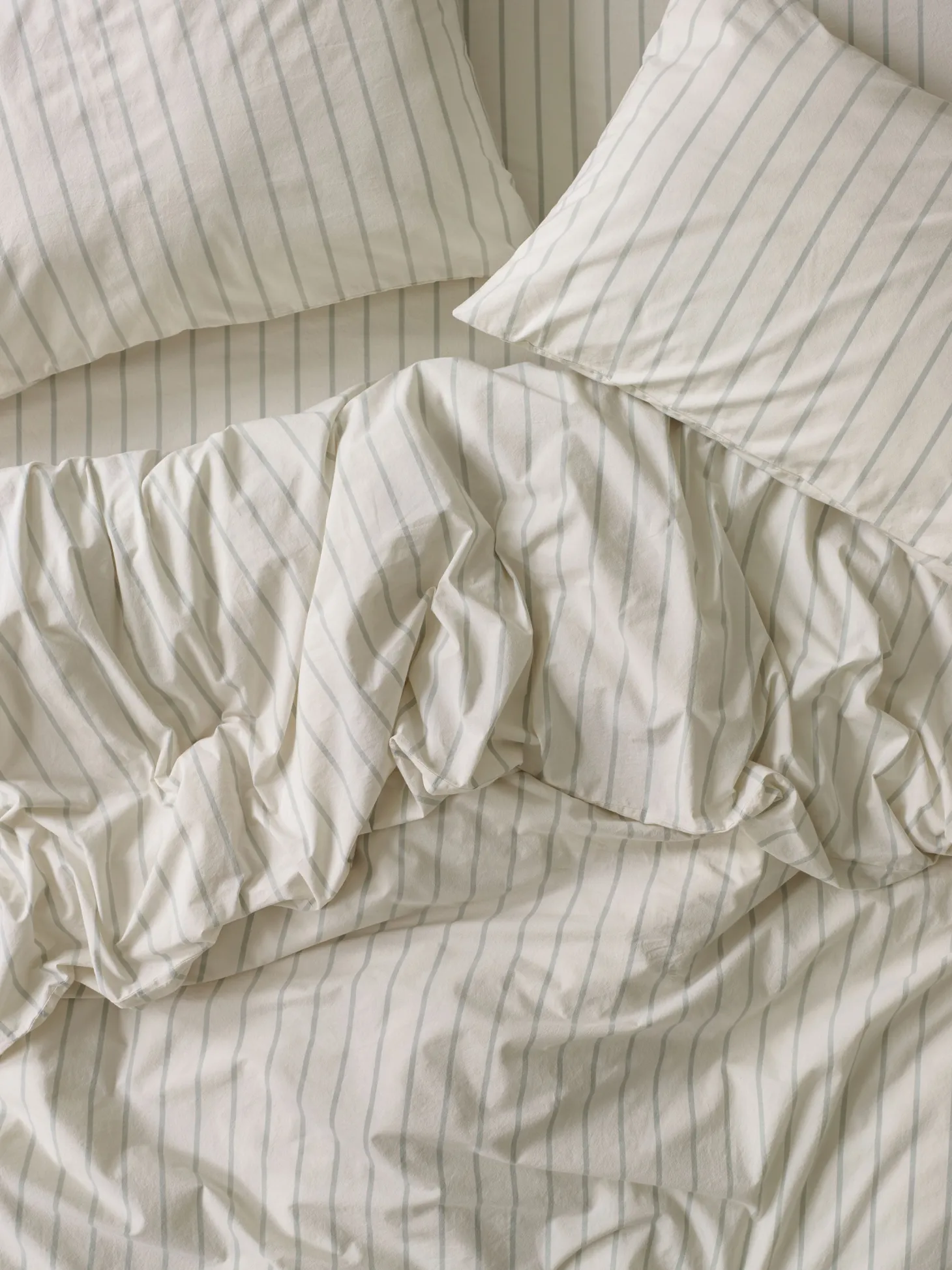 Mellow Green Slumber Stripe Cotton Duvet Cover