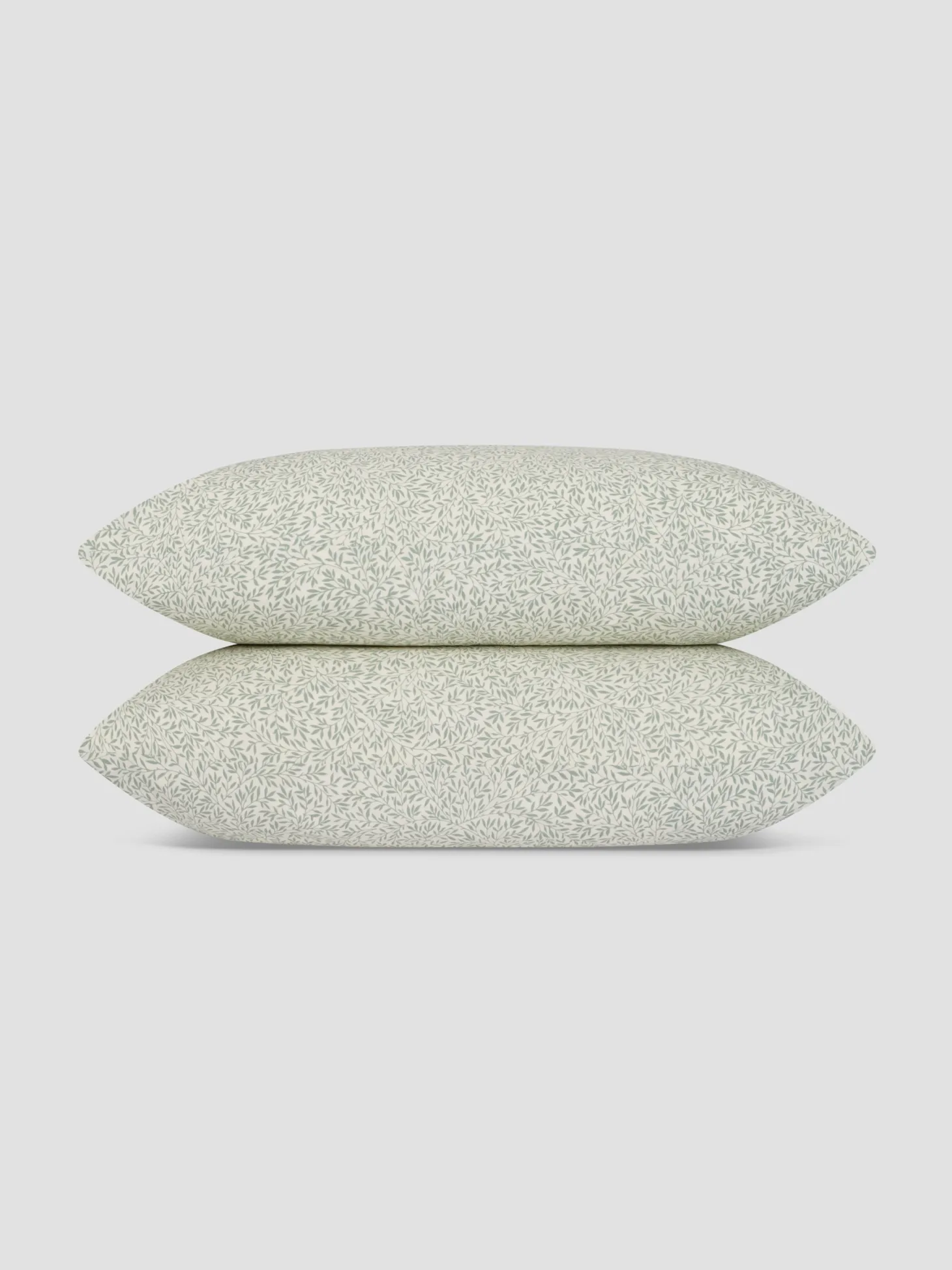 Mellow Green Standen Cotton Pillowcases (Pair)