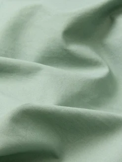 Mellow Green Washed Cotton Percale Pillowcases (Pair)