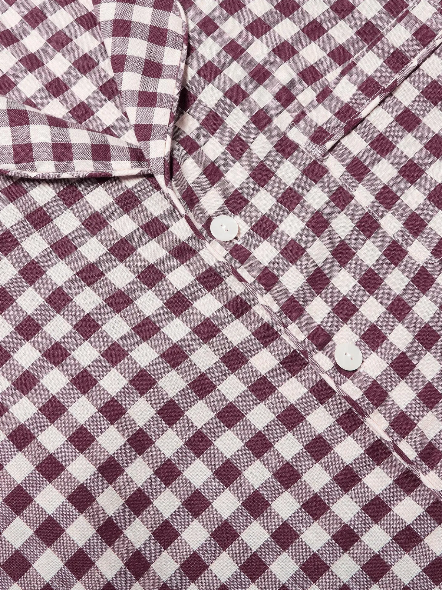 Men's Berry Gingham Pajama Shirt