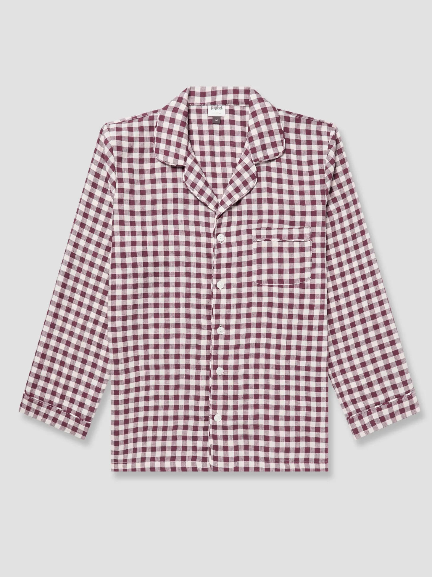 Men's Berry Gingham Pajama Shirt