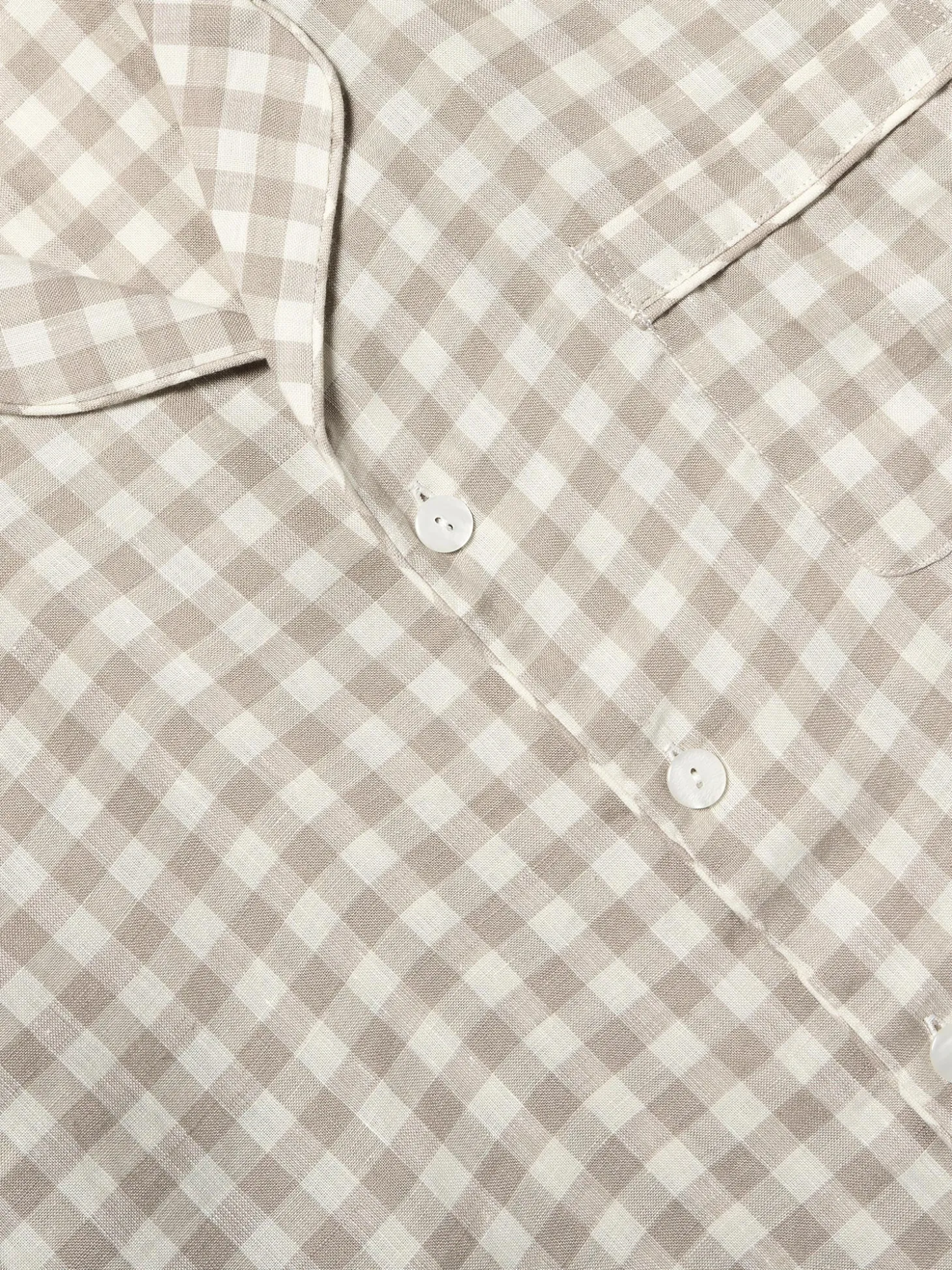 Men's Mushroom Gingham Pajama Shirt