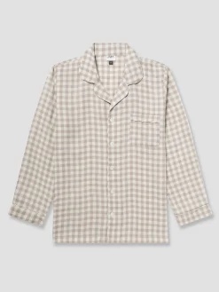 Men's Mushroom Gingham Pajama Shirt