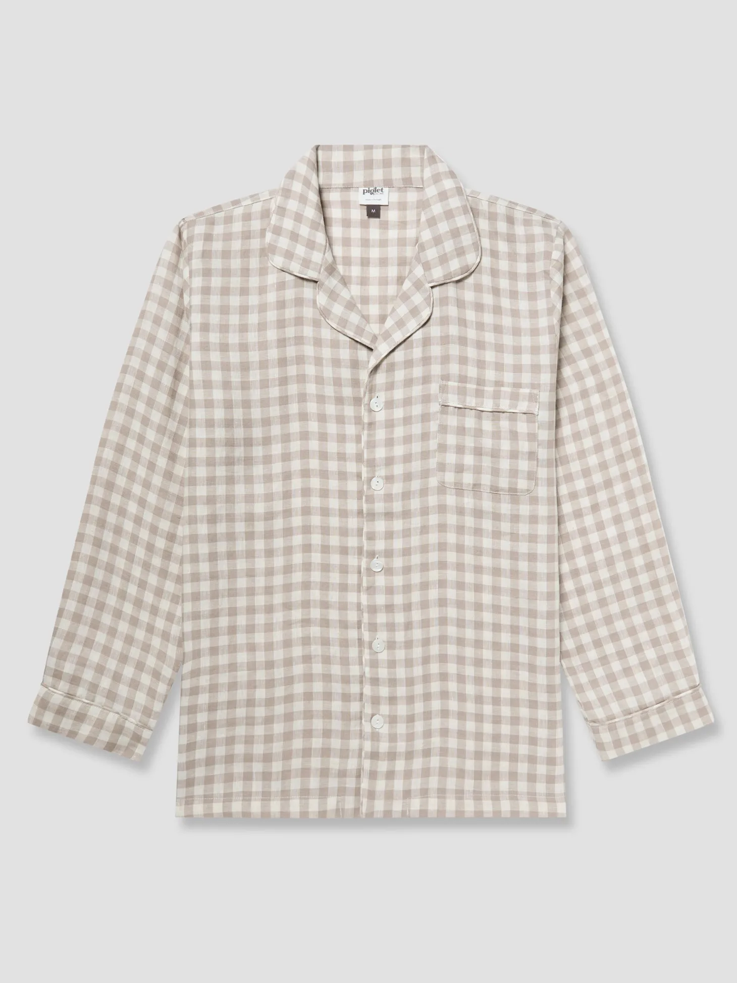 Men's Mushroom Gingham Pajama Shirt
