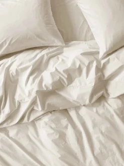 Mindful Cream Washed Cotton Percale Duvet Cover
