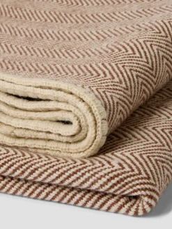 Mocha Herringbone Wool Blanket