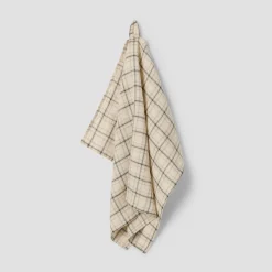 Natural Plaid 100% Linen Tea Towel