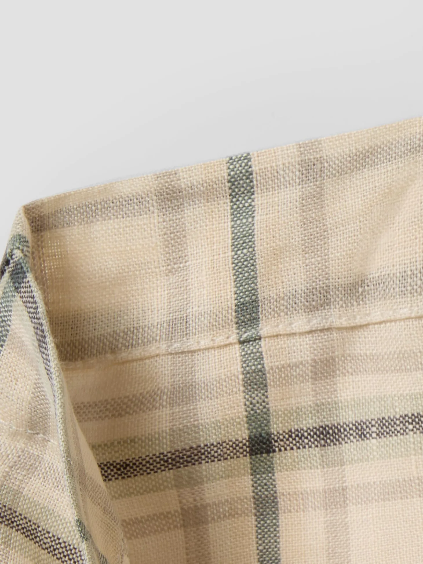 Natural Plaid 100% Linen Tote Bag