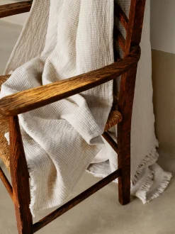 Oatmeal Cotton Textured Throw