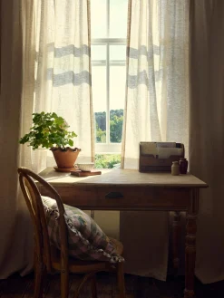 Oatmeal Linen Blend Curtain (Pair)