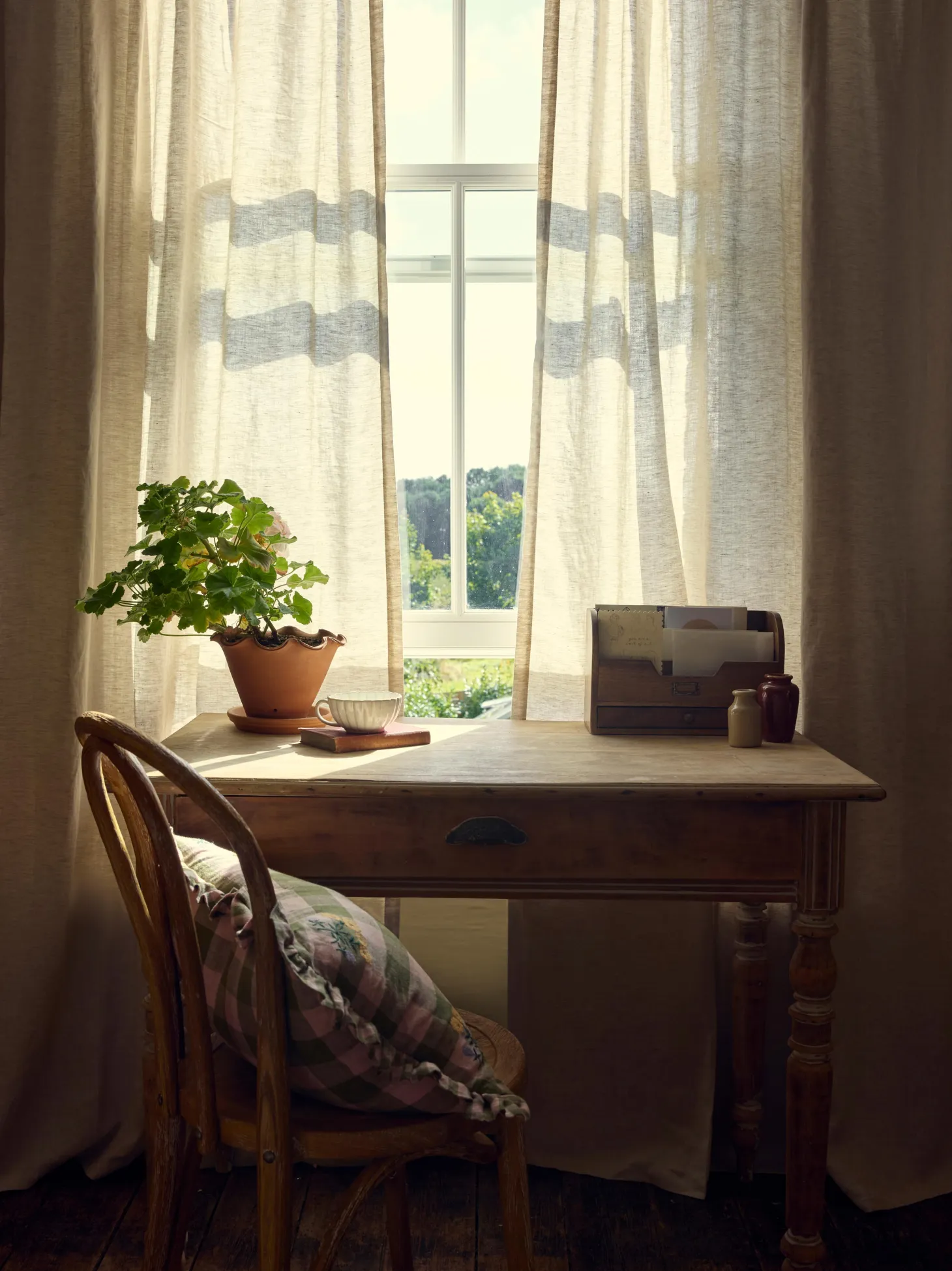 Oatmeal Linen Blend Curtain (Pair)