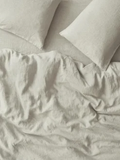 Oatmeal Linen Blend Duvet Cover