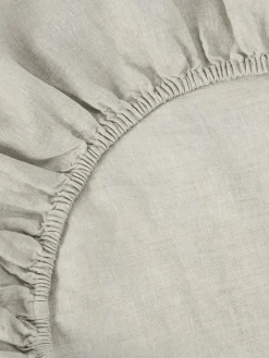 Oatmeal 100% Linen Fitted Sheet