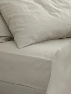 Oatmeal 100% Linen Fitted Sheet
