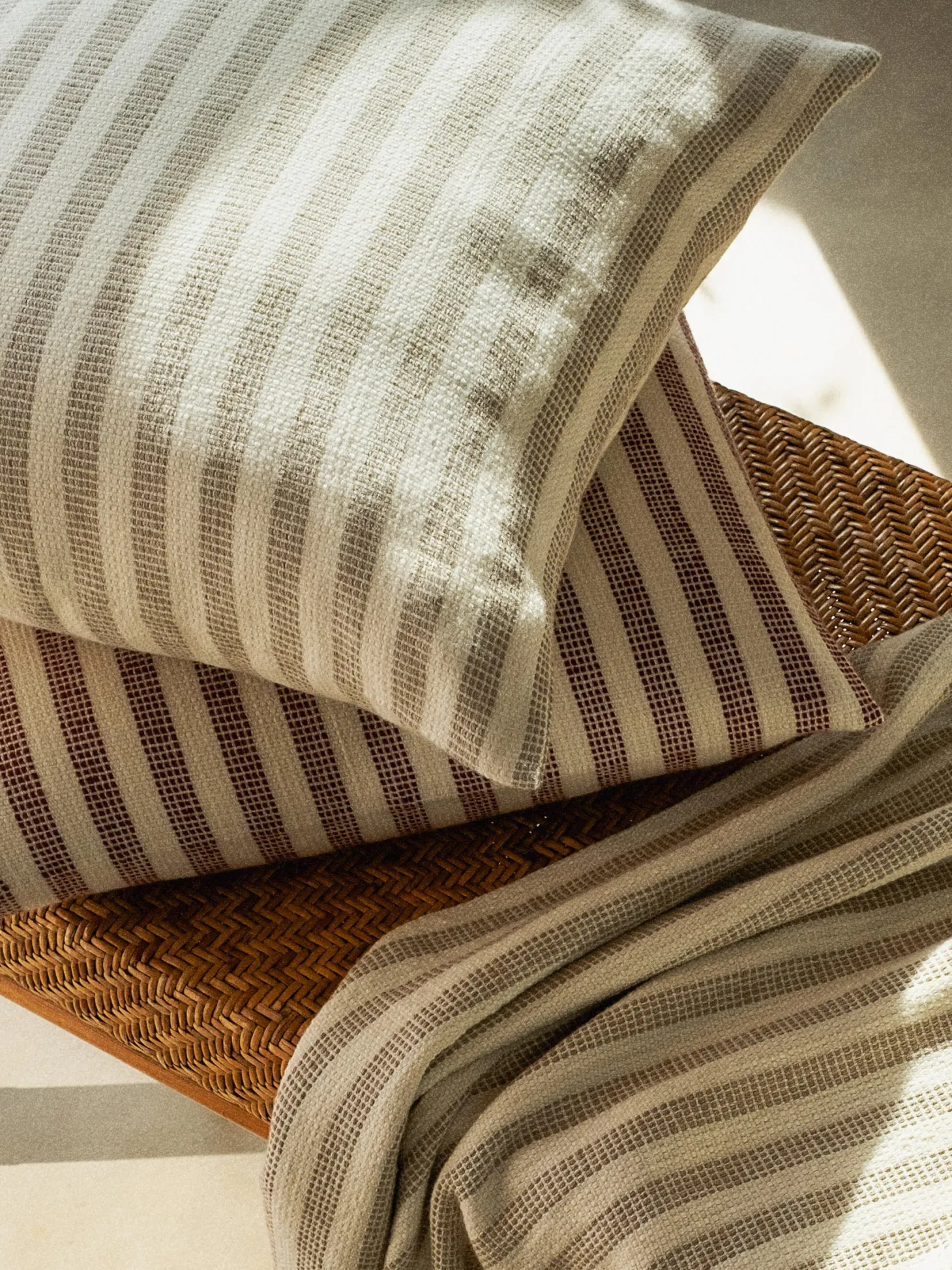 Oatmeal Pembroke Stripe Wool Cushion Cover