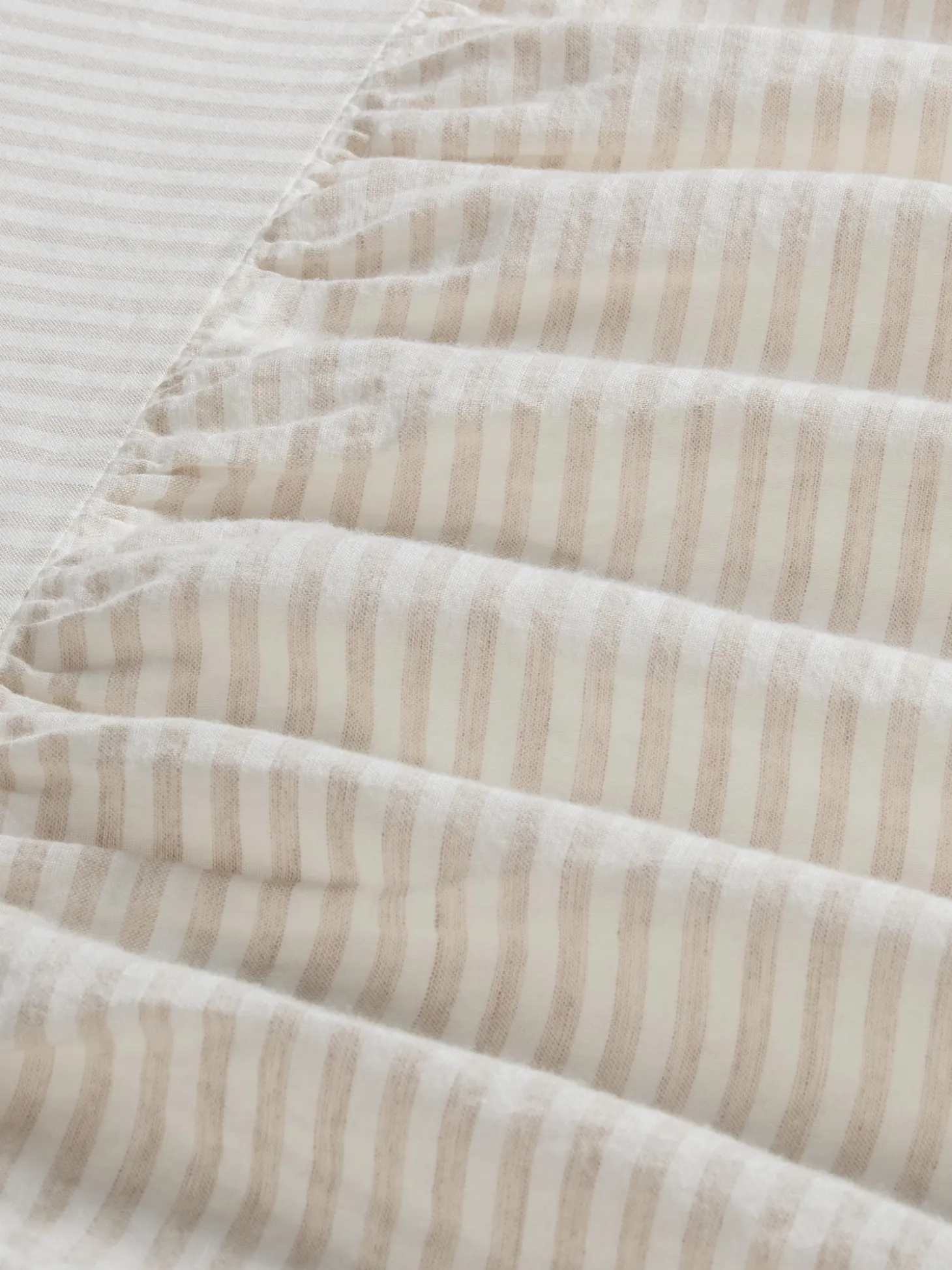 Oatmeal Stripe 100% Linen Bed Skirt