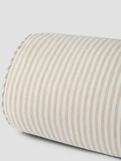 Oatmeal Stripe Linen Blend Bolster Filled Cushion