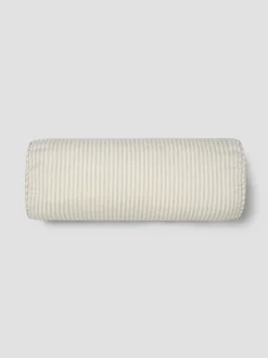 Oatmeal Stripe Linen Blend Bolster Filled Cushion