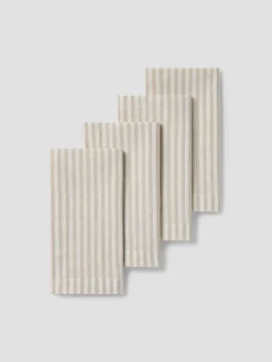 Oatmeal Stripe Linen Blend Napkins Set of 4