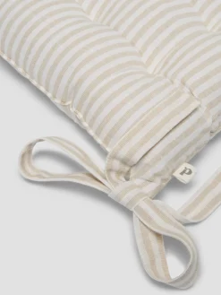 Oatmeal Stripe Linen Blend Seat Pad