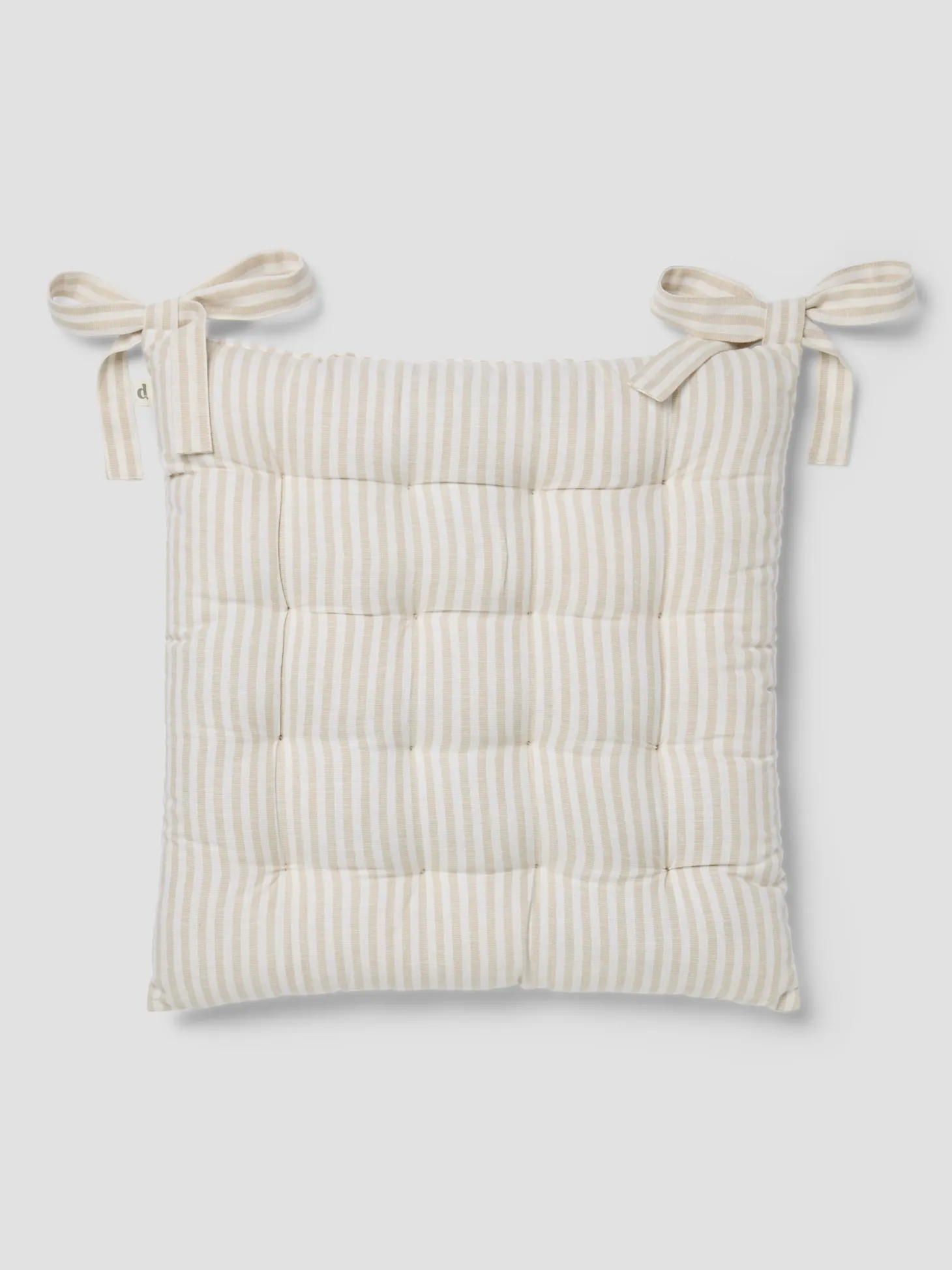 Oatmeal Stripe Linen Blend Seat Pad