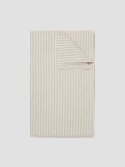 Oatmeal Stripe Linen Blend Tablecloth